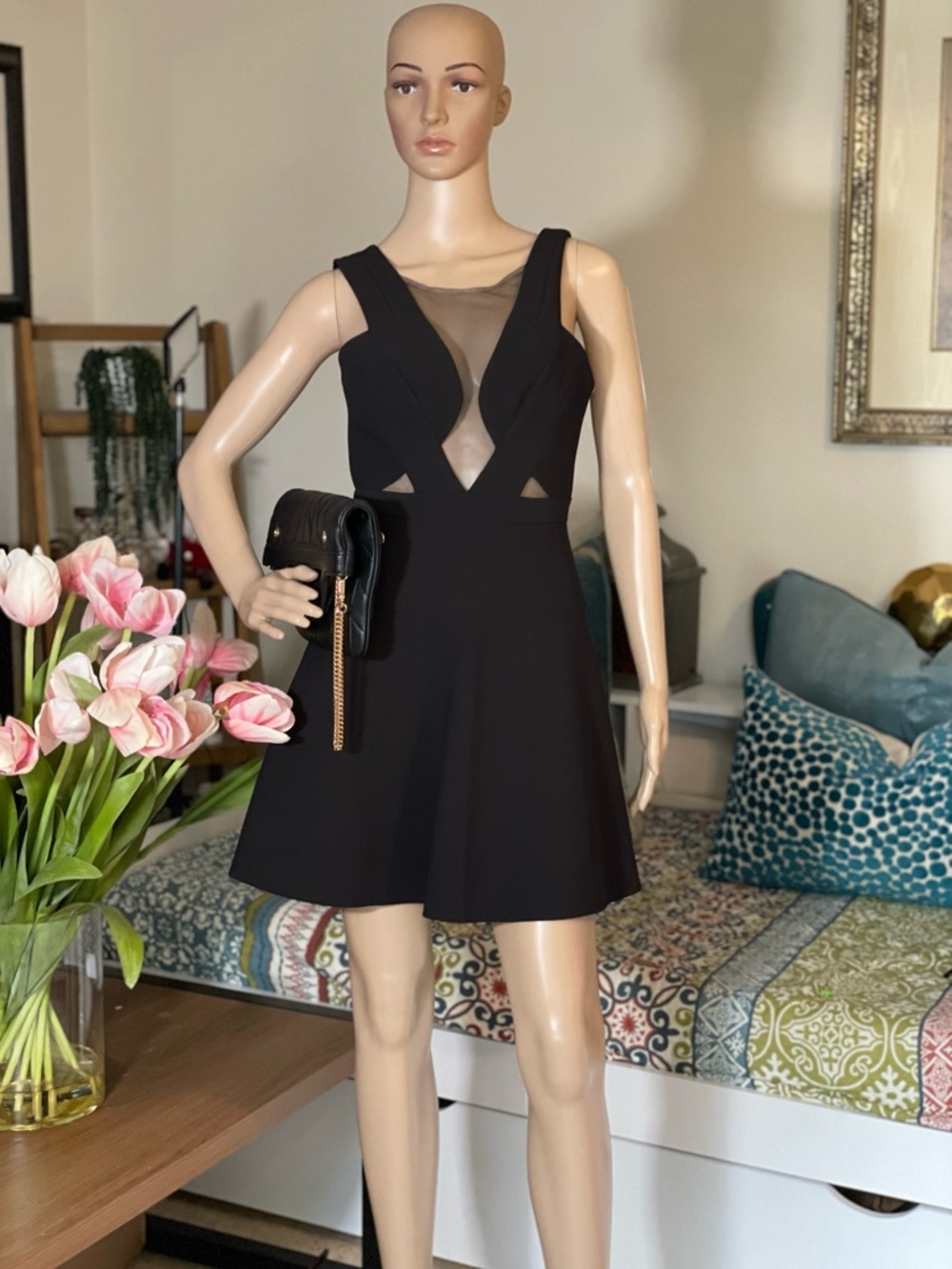 BCBGMaxAzria NWT "Britney" Mesh-Insert Dress - Size 2